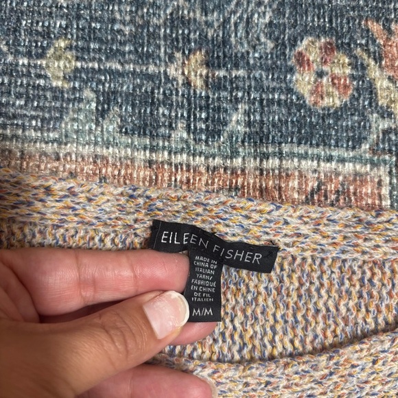 Eileen Fisher Linen & Recycled Cotton Fringe Hem Sweater – Size Medium - Picture 5 of 6